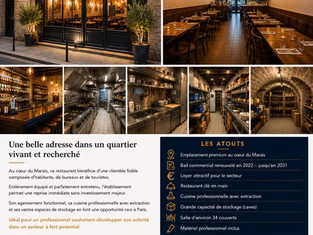 vente restaurant 70 m²