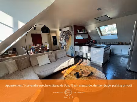 vente appartement 4 pièces 75m2 pau 64000 - 190800 € - surface privée