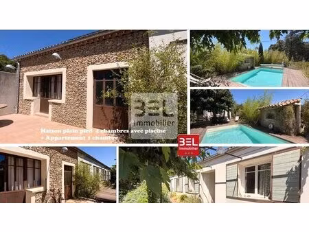 maison de plain-pied avec piscine  jardin et appartement indépendant à aramon