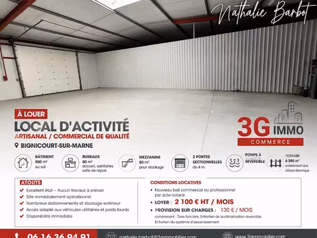 location locaux professionnels 320 m² à bignicourt-sur-marne (51300)  2 111 €