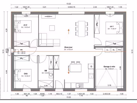 vente maison neuf 4 pièces 87m2 saint-jean-de-liversay - 197400 € - surface privée