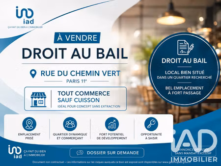 vente commerce 40 m² paris 11 (75011)