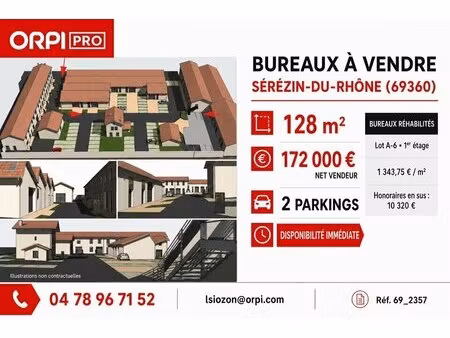 vente bureaux 128 m²