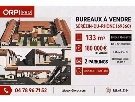 vente bureaux 133 m²