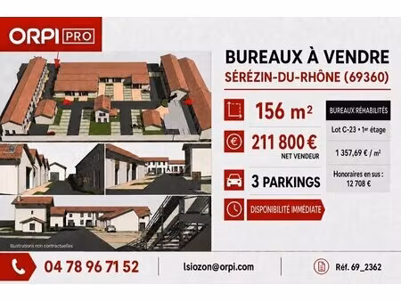 vente bureaux 156 m²