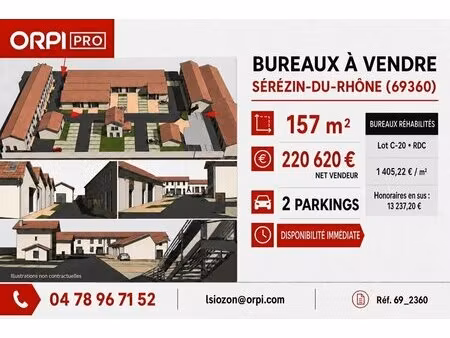 vente bureaux 157 m²