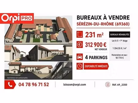 vente bureaux 231 m²
