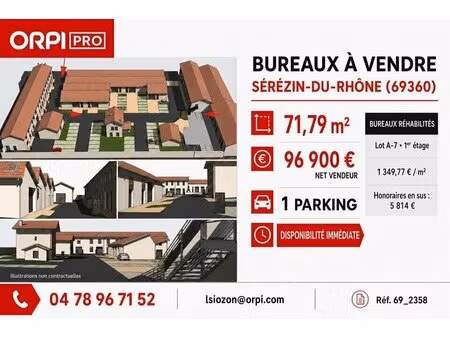 vente bureaux 71 m²