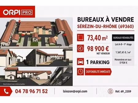 vente bureaux 73 m²