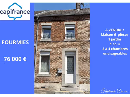 maison à vendre fourmies 5 pièce(s) 79m2 76 000€