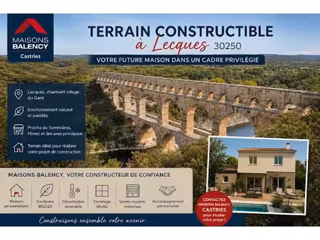 vente terrain 516 m² à lecques (30250)  139 900 €