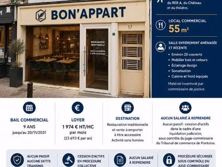 fonds de commerce  restauration saint germain en laye