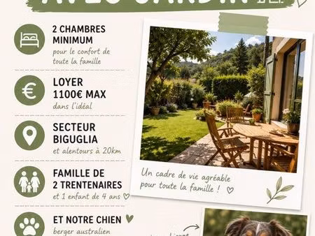 maison / appartement t3 / jardin / 1100