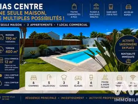 vente maison piscine à vias (34450) : à vendre piscine / 195m² vias