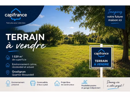 terrain à vendre gradignan 1539m2 270 000€