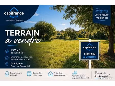 terrain 1 539 m² gradignan