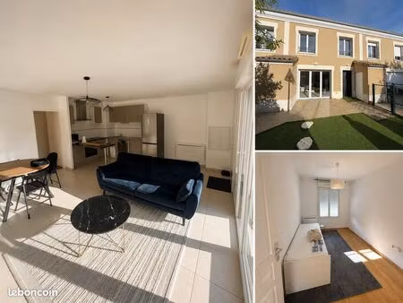maison t3 meublée – jardin – 2 places de parking – sans frais d'agence