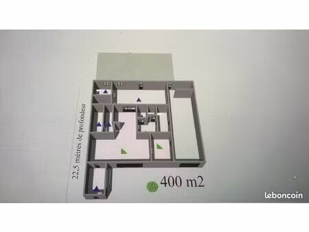 loue entrepôt 400 m² - carrelage au sol  - 11 pièces à bessines
