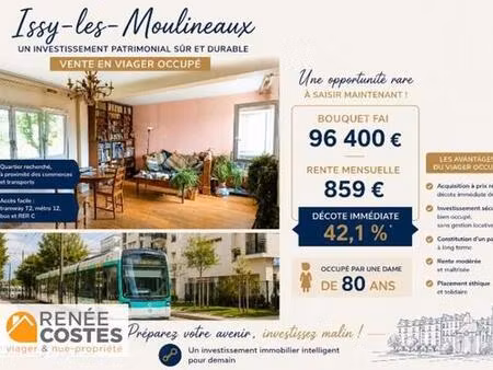 viager occupé - f79 ans - issy les moulineaux (92130)