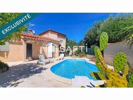 villa 3 faces avec piscine à villelongue-dels-monts
