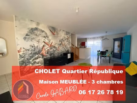 location meublée maison 4 pièces 88 m² à cholet (49300)  800 €