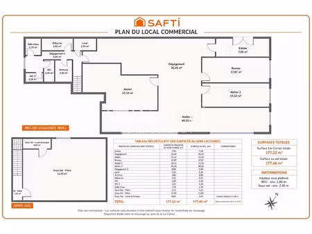 vente locaux professionnels 5 pièces 177 m² à meudon la foret (92360)  450 000 €