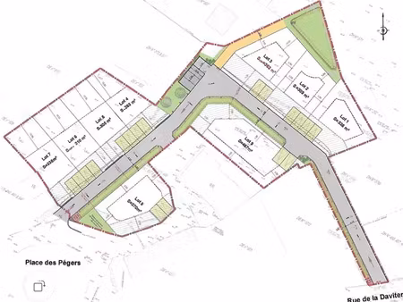 vente terrain 370 m² vertou (44120)