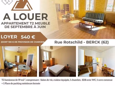 location logement meublé berck - septembre à juin