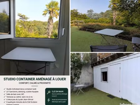 studio meublé étudiant – terrasse privée – à 2 min du lycée