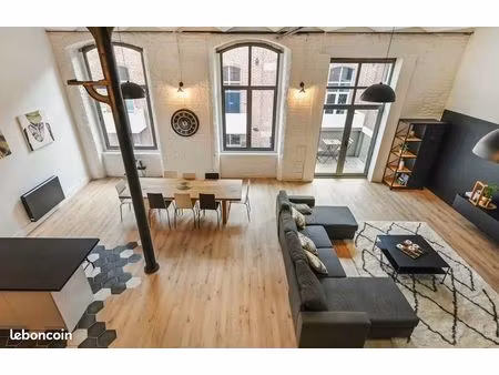 loft meublé 130m² – 3 ch. + parking – tourcoing