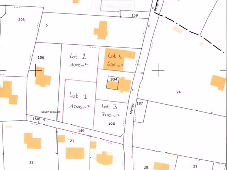 vente terrain à batir 659 m² à fouesnant (29170)  159 250 €