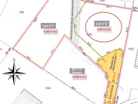 vente terrain 613 m² à les avenières (38630)  93 000 €