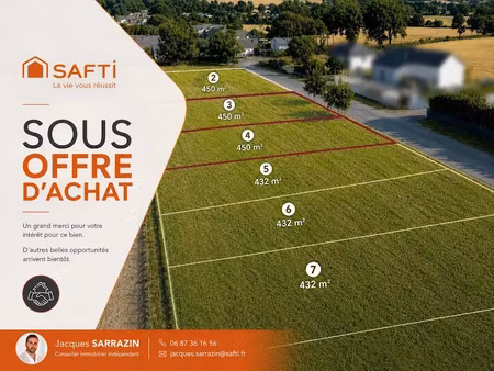 vente terrain à batir 900 m² à guipry (35480)  88 600 €