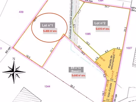 vente terrain 802 m² à les avenières (38630)  98 000 €