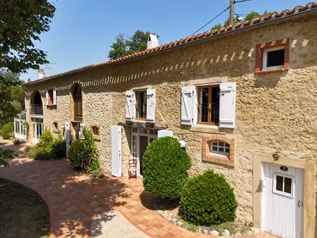 superbe ferme en pierre avec piscine et vue imprenable sur les pyrénées