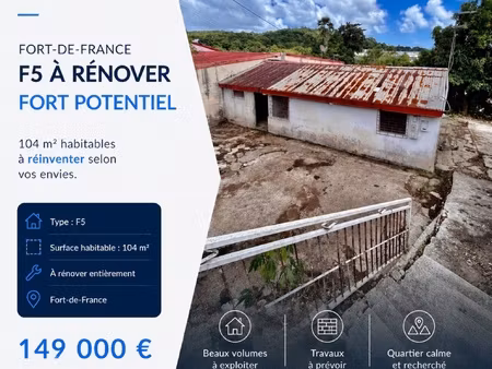 grosse opportunité ! maison à vendre 5 pièces fort de france (972)