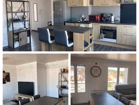 t3 meublé 60m² traversant – cœur la talaudière + 2 box + cave