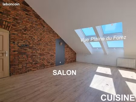 t2 neuf au cœur de saint-héand - vue panoramique sur la plaine de forez