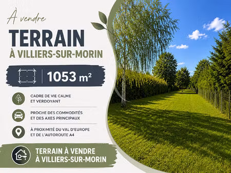 vente terrain  1053.00m²  villiers
