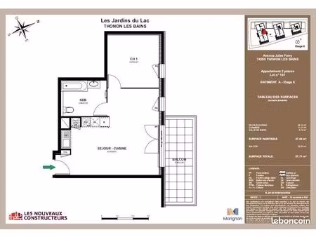 appartement 2 pièces 47 m²
