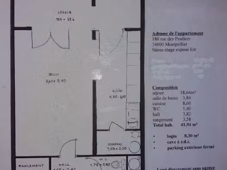 location appartement 1 pièce 42 m² à montpellier (34000)  645 €