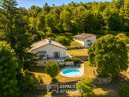 propriété avec 2 maisons  piscine et un panorama sur la nature