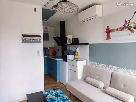 location bail à l'année : maison t3 (35m²) climatisé avec jardin fleuri/ 2chambres/chaque 