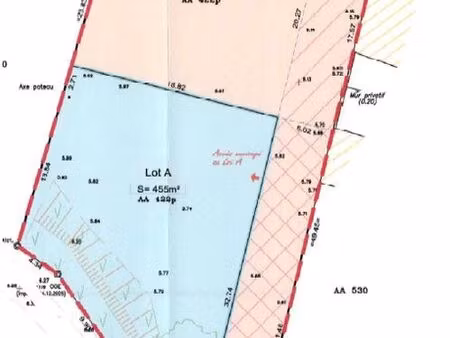 terrain constructible 455m²