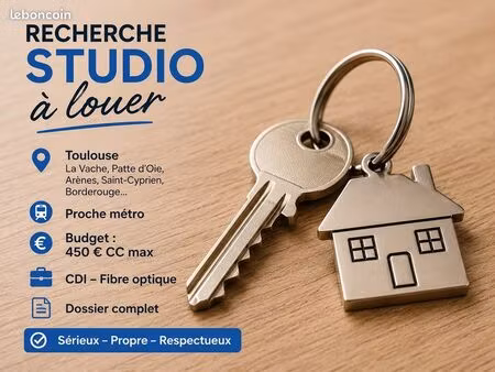 recherche studio t1/t1 bis – cdi – budget 450 cc max