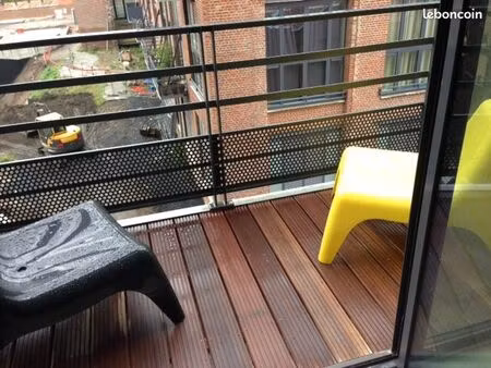 magnifique loft t3 de 76m² avec balcon proche métro mairie d'hellemmes lille ou marbrerie 