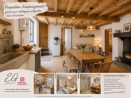 maison caunes minervois à rénover : 2 chambres  atelier à rénover