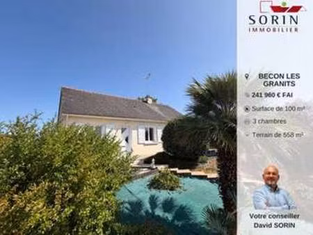 vente maison à bécon-les-granits (49370) : à vendre / 100m² bécon-les-granits