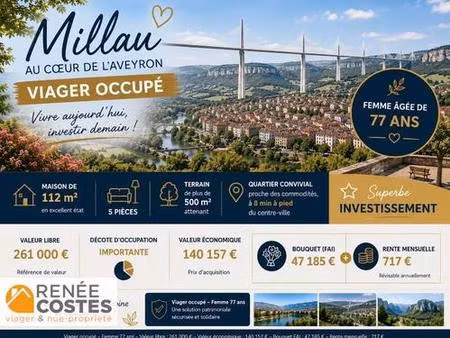 viager occupé - f77 ans - millau (12100)