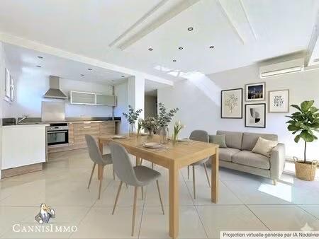 le cannet limite cannes un vrai grand 3p bel aperçu mer -cave - parking privé -piscine